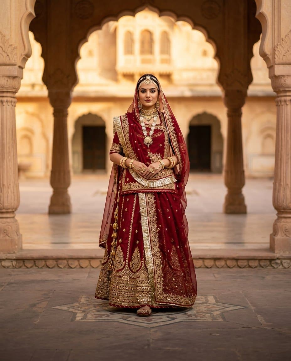Ivory Flared Lehenga