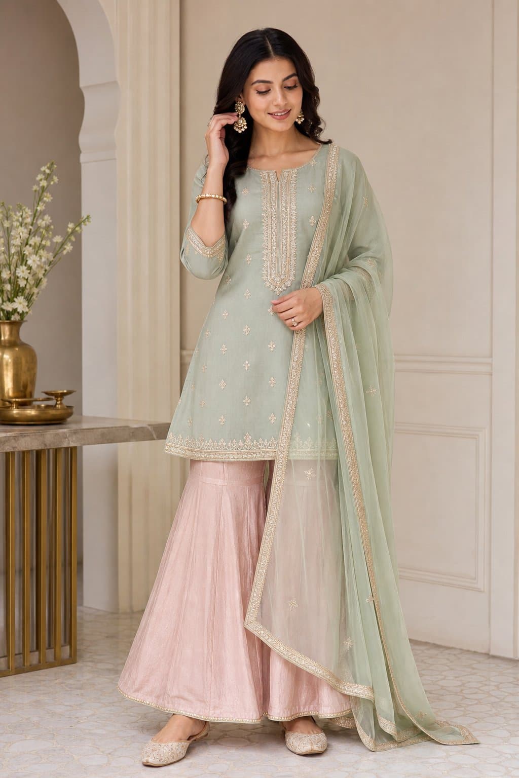 Noor Pastel Gota Sharara Set