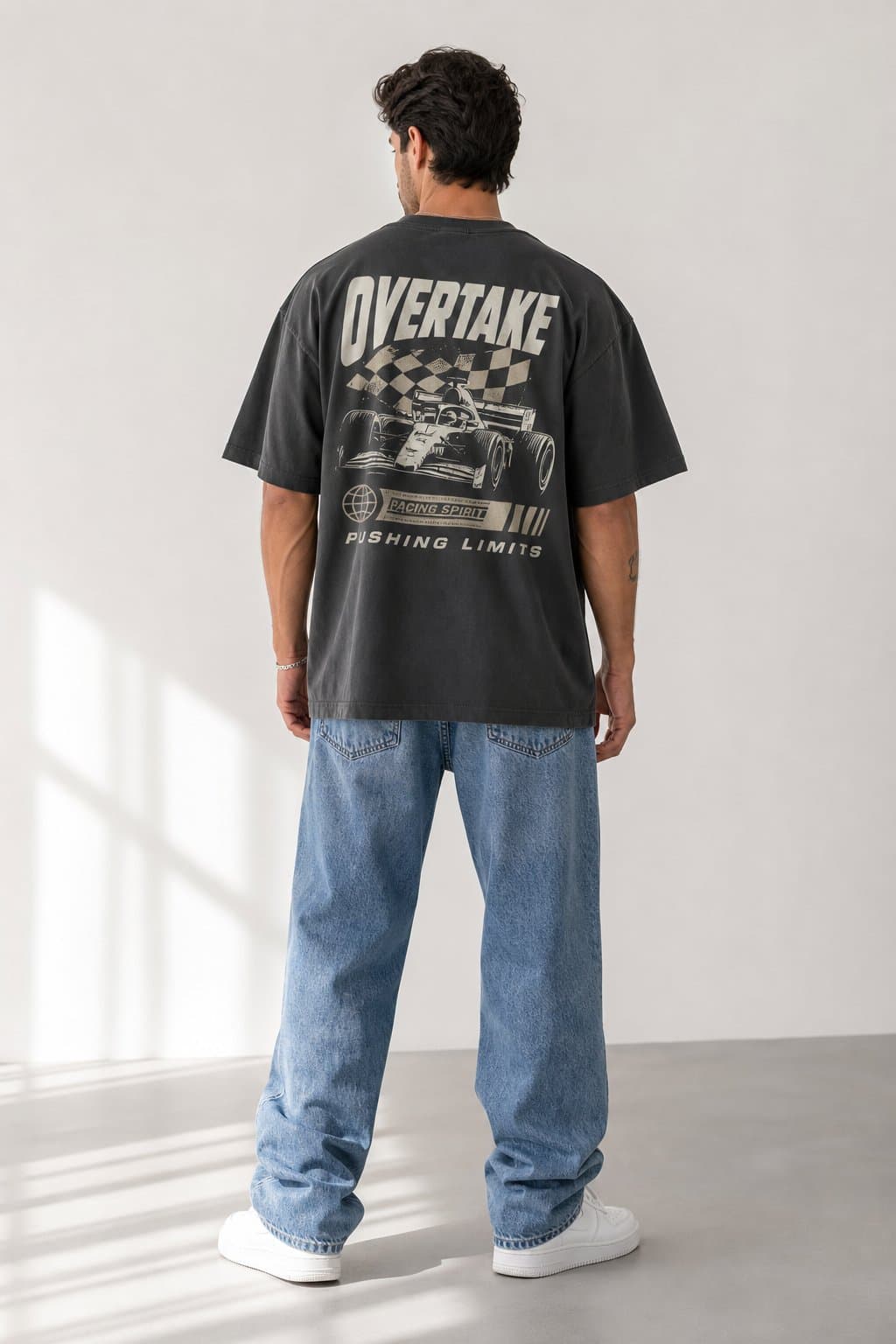 Charcoal Motorsport Oversized T-Shirt — view 2