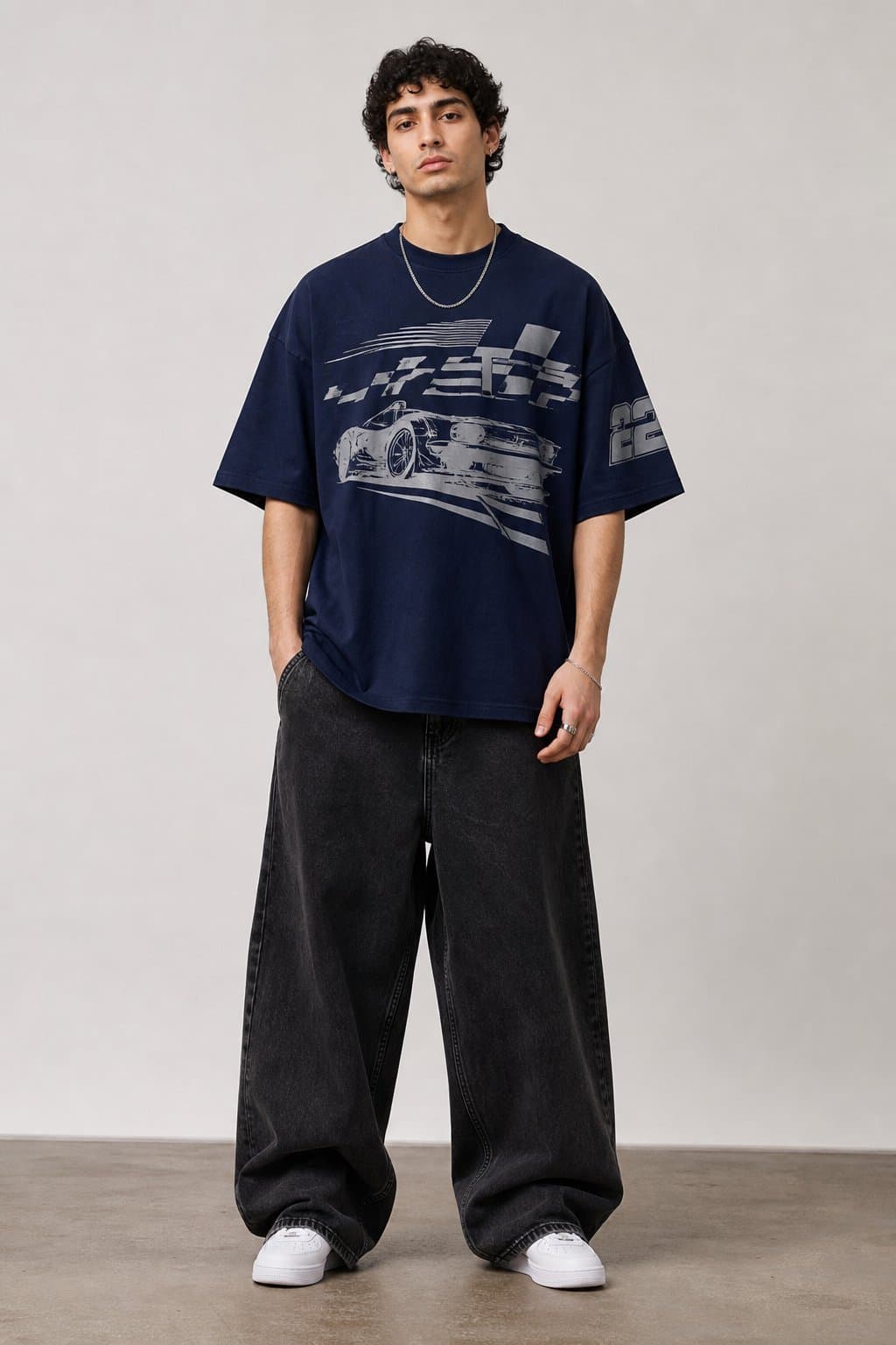 Midnight Blue Speed Oversized T-Shirt