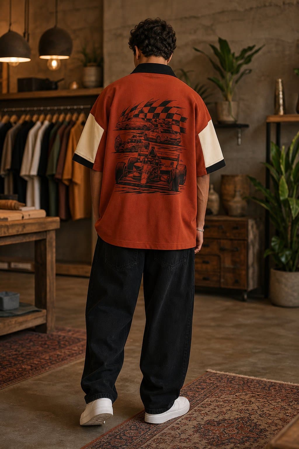 Rust Circuit Racing Oversized Polo — view 2