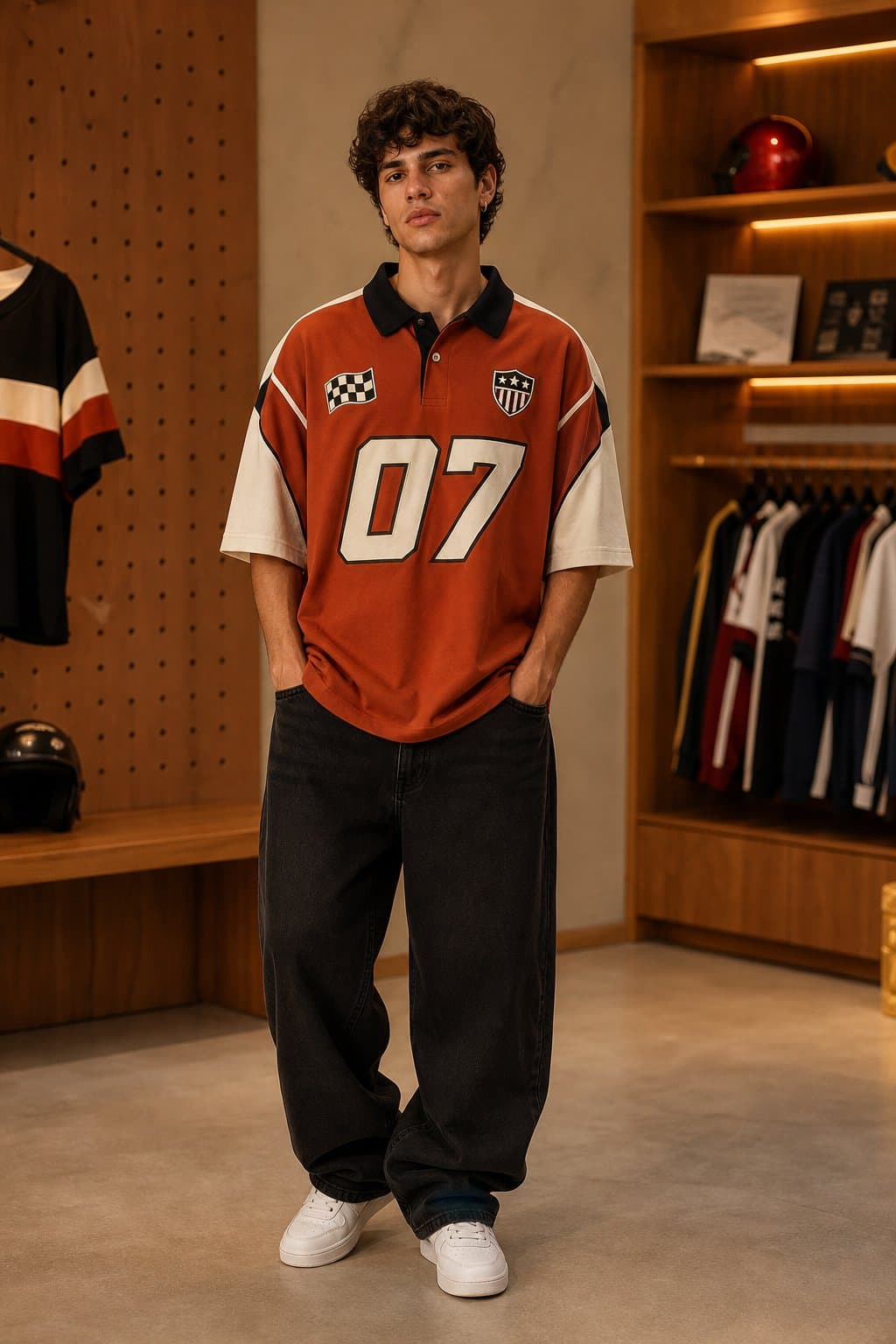 Rust Circuit Racing Oversized Polo