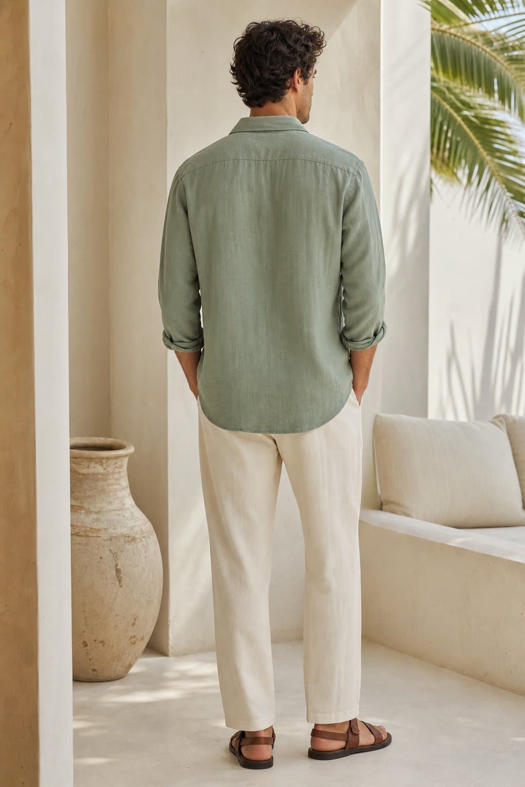 Sage Resort Linen Shirt — view 2