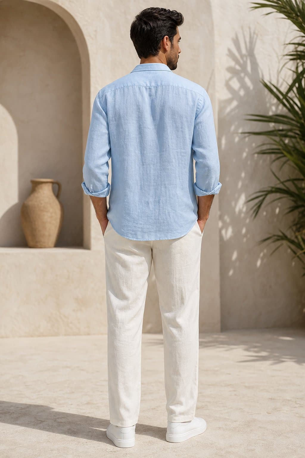 Sky Blue Resort Linen Shirt — view 2