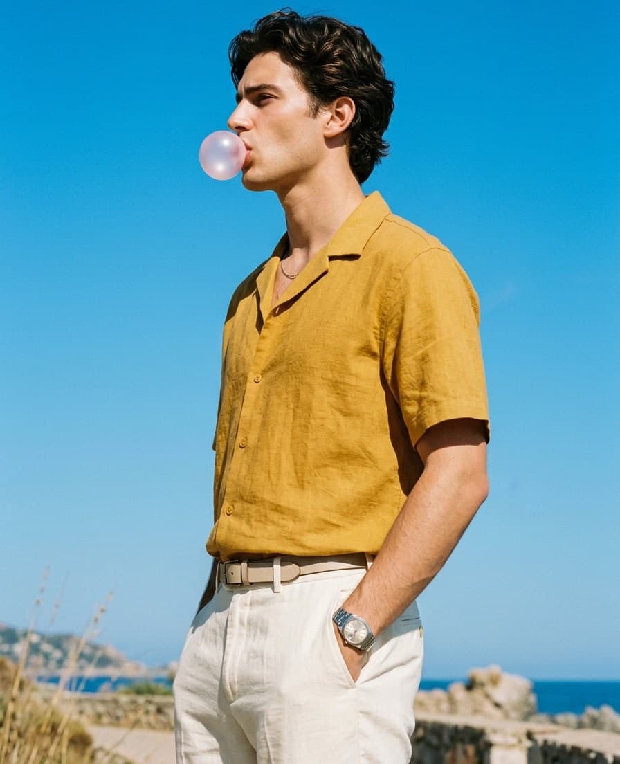 Mustard Camp Shirt