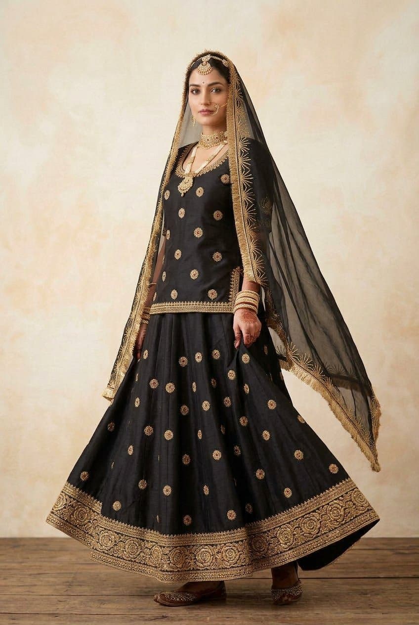 Black Gold Zardozi Kiran Poshak — view 2