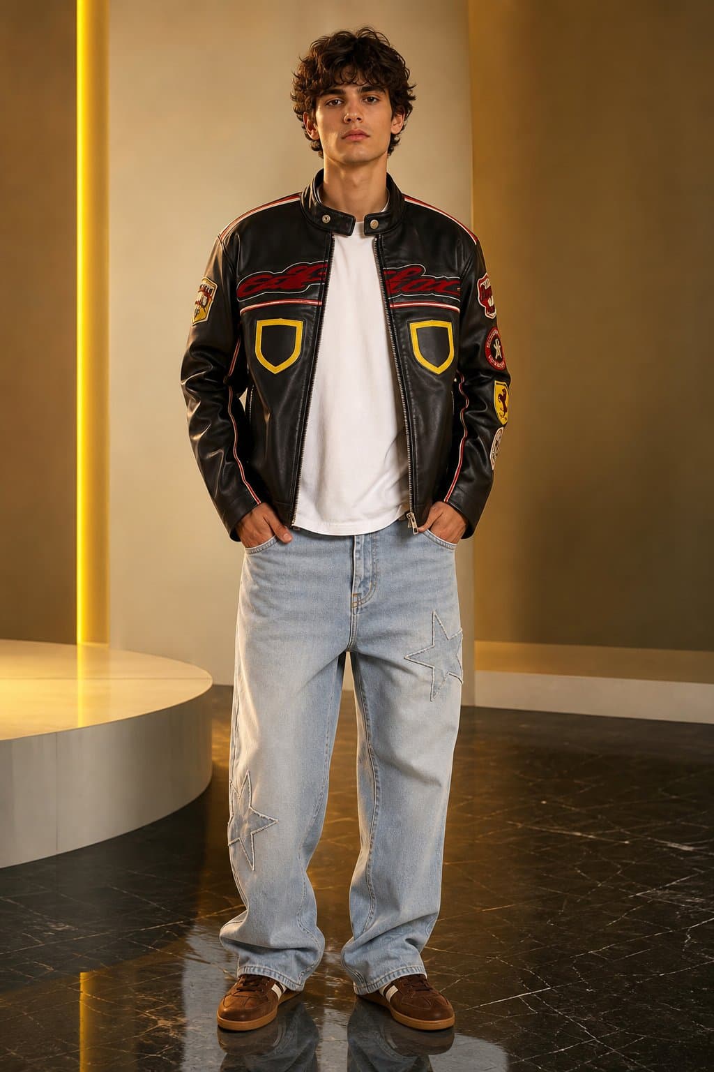 Corsa Black Moto Racing Jacket