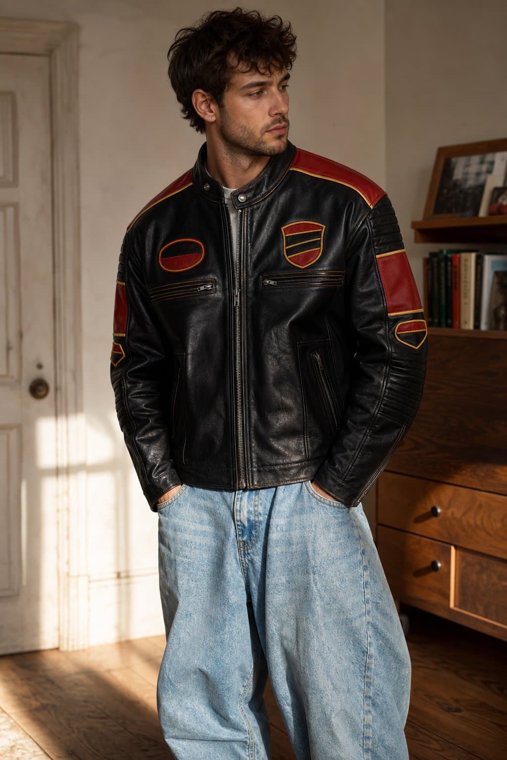 Corsa Black Moto Racing Jacket — view 2