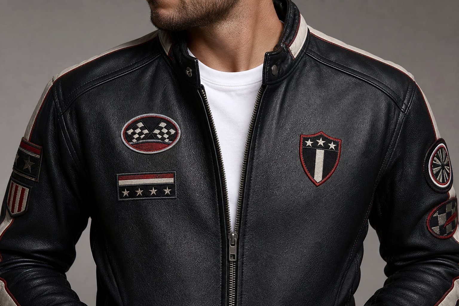 Corsa Black Moto Racing Jacket — view 3