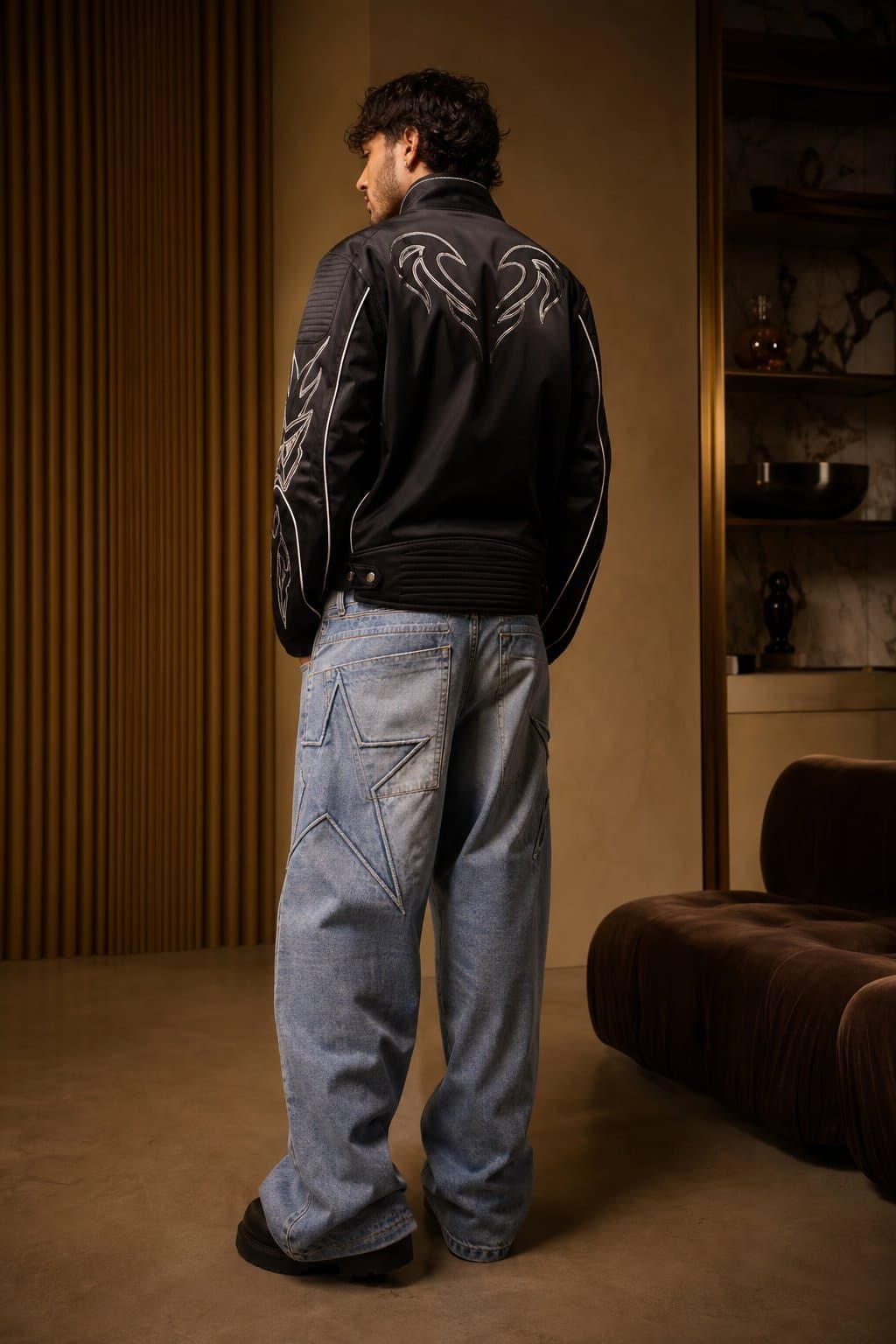 Corsa Black Moto Racing Jacket — view 4