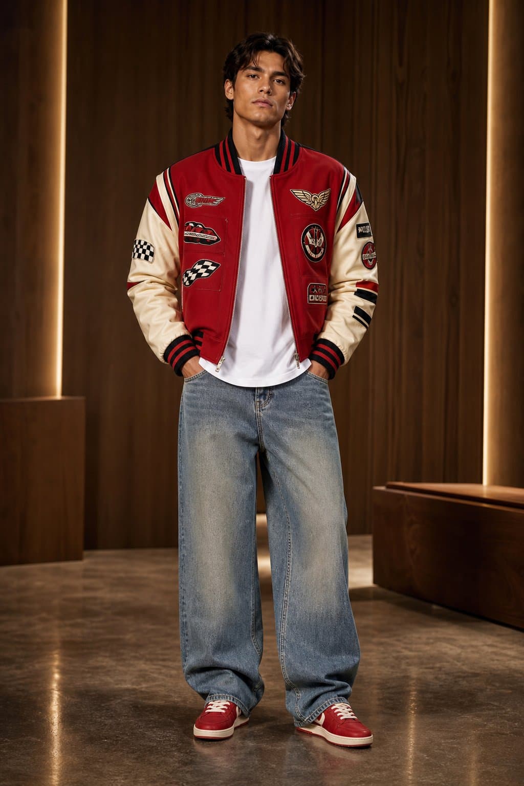 Crimson Varsity Racing Jacket