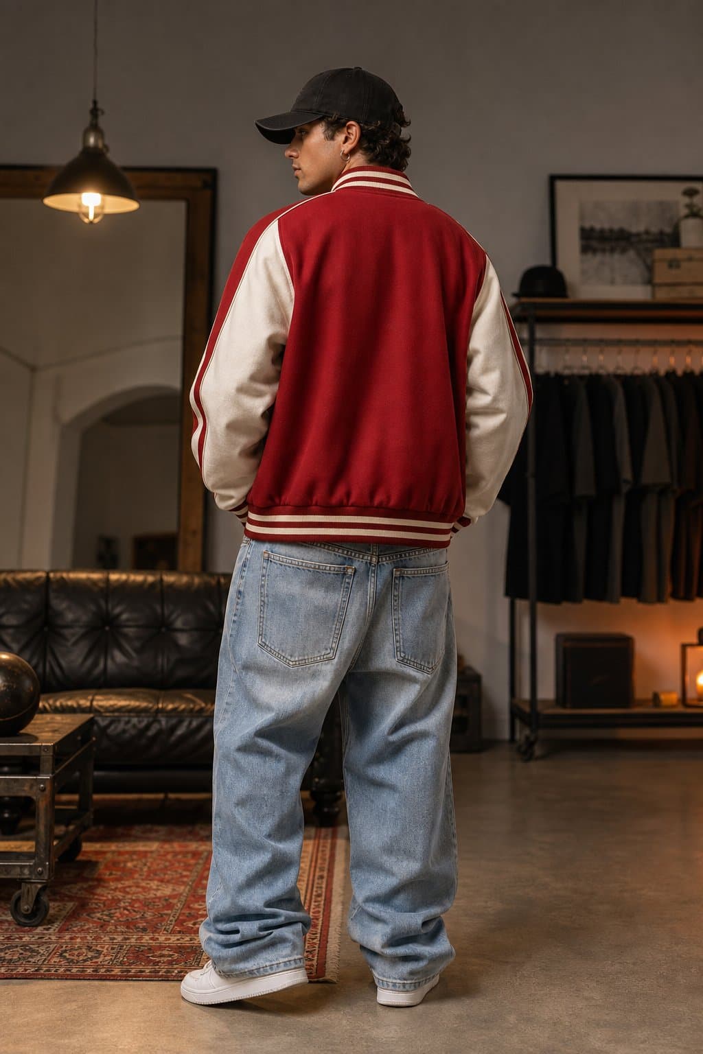 Crimson Varsity Racing Jacket — view 4