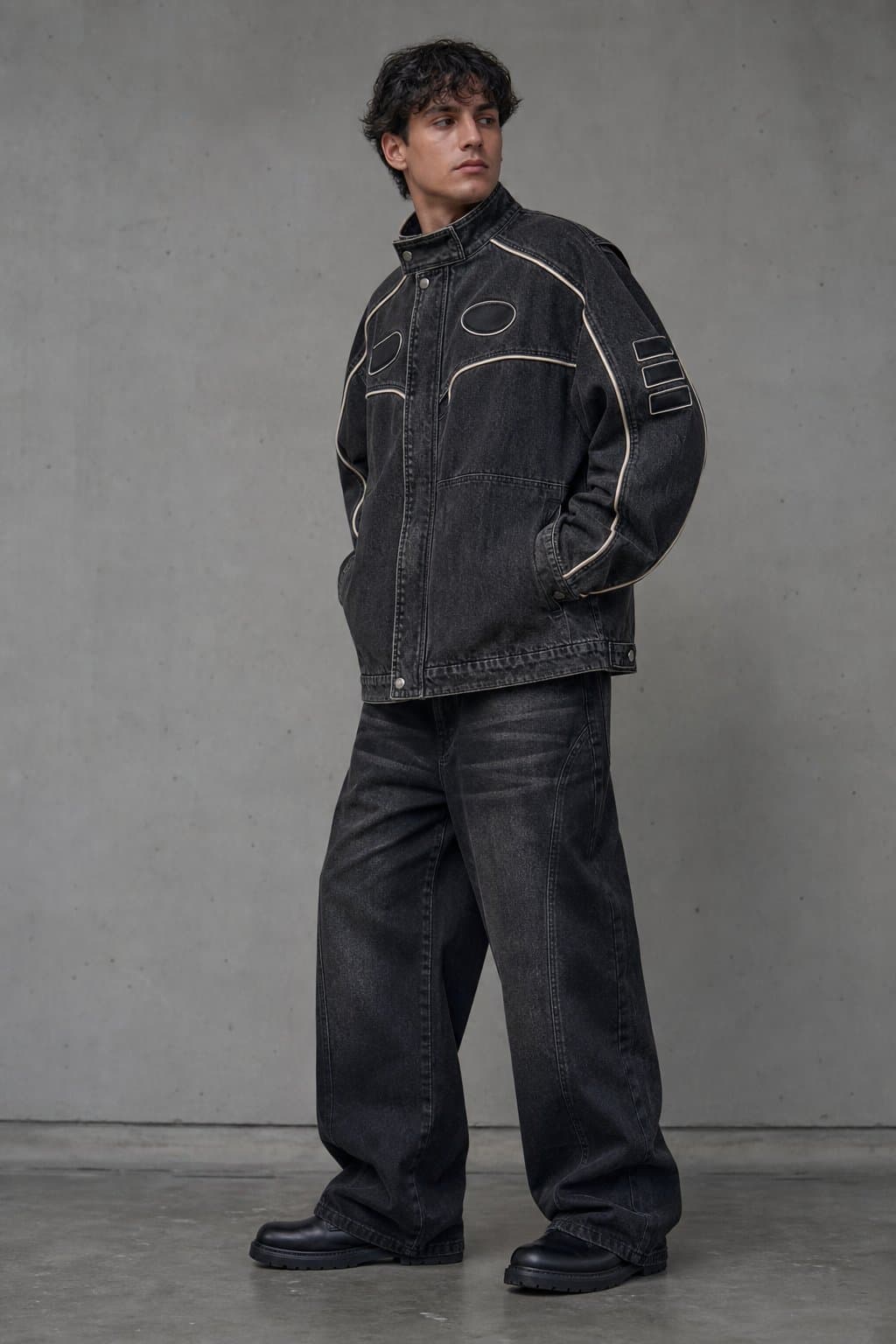 Graphite Racing Denim Jacket — view 2