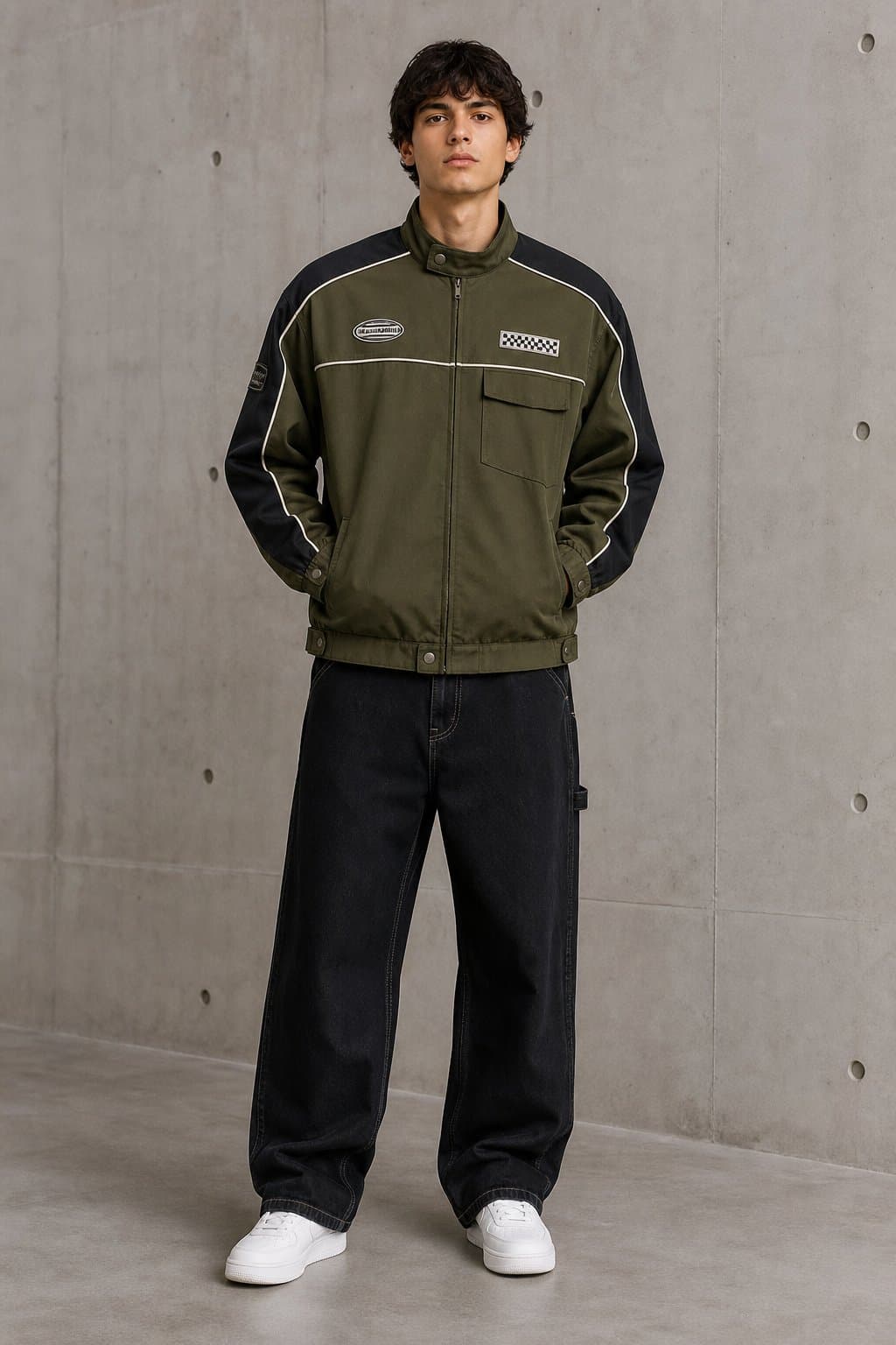Olive Utility Racing Jacket