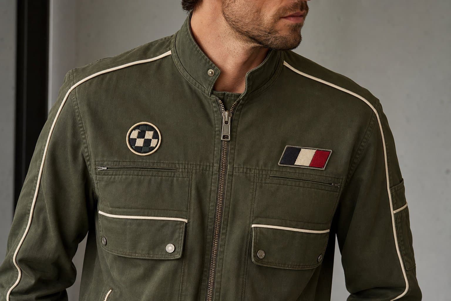 Olive Utility Racing Jacket — view 3