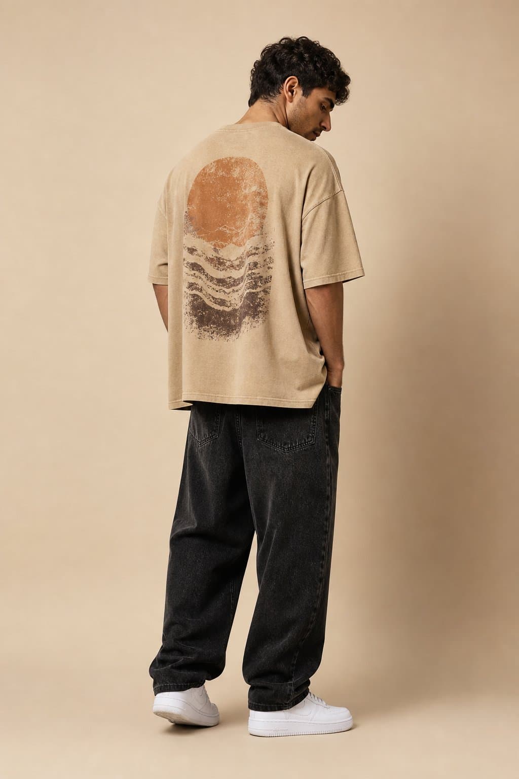 Sand Apex Oversized Graphic T-Shirt — view 4