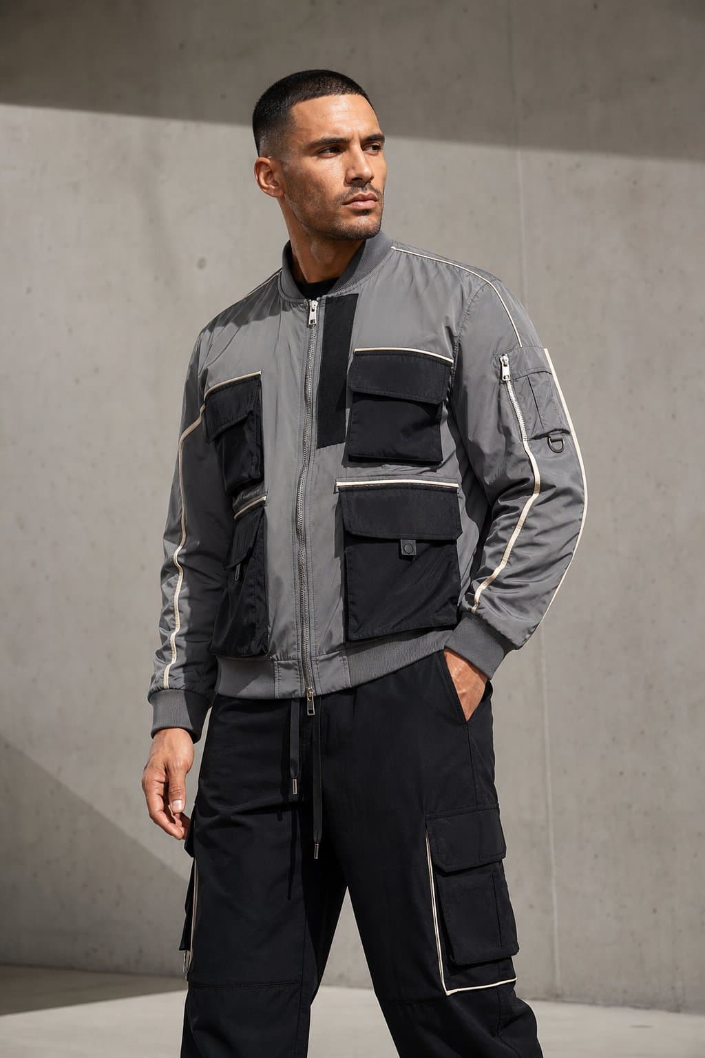 Stone Utility Bomber Jacket — view 2
