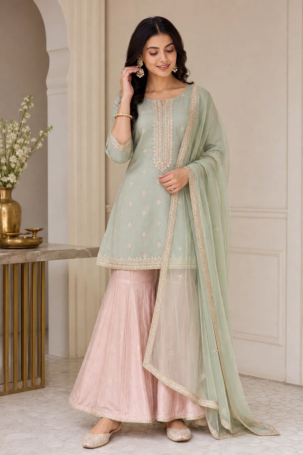 Pastel Gota Gharara Set