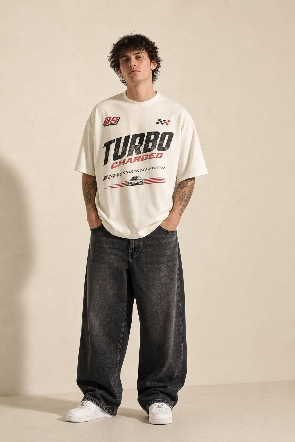 Women's Ecru Oversized Tee