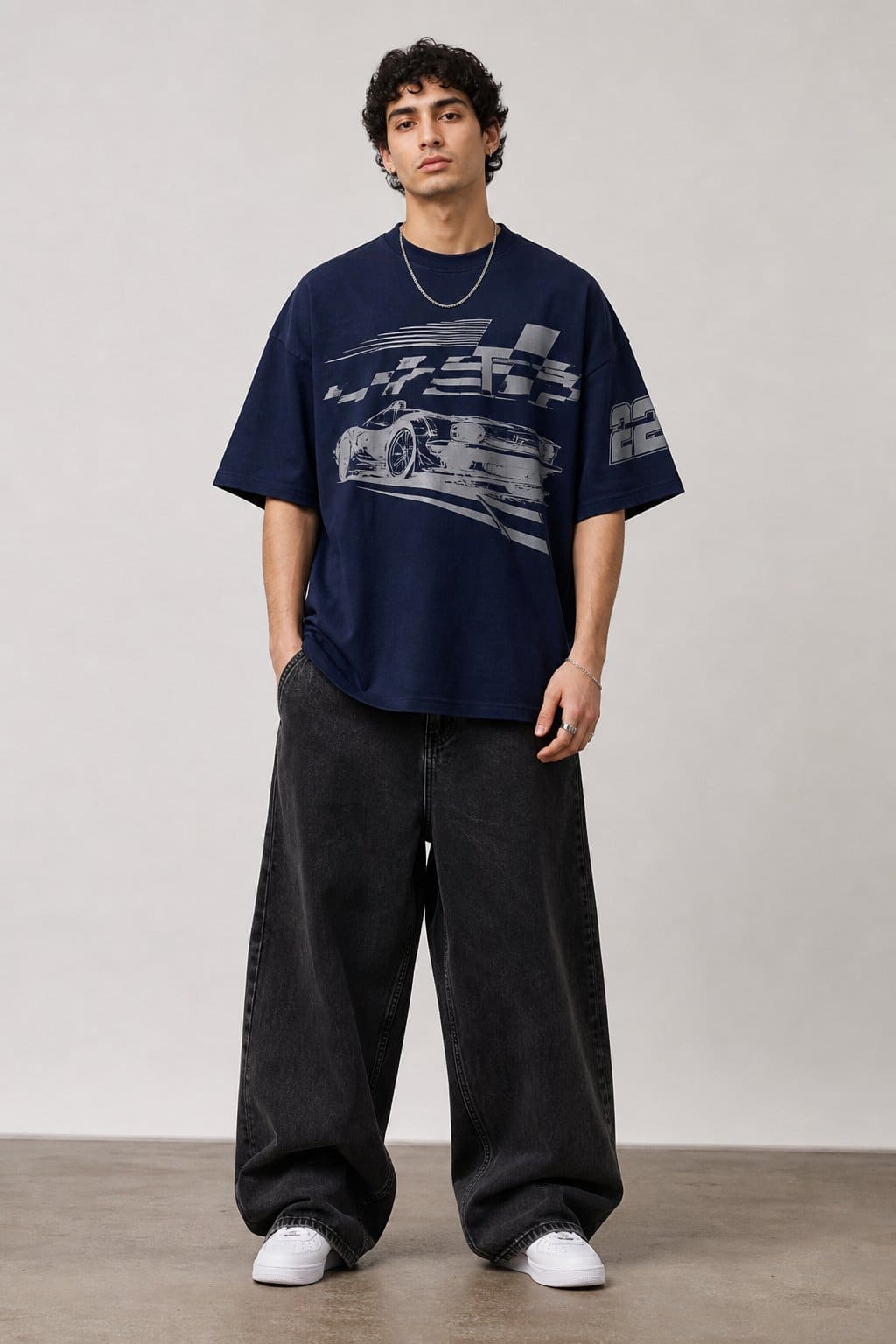 Midnight Blue Speed Oversized T-Shirt