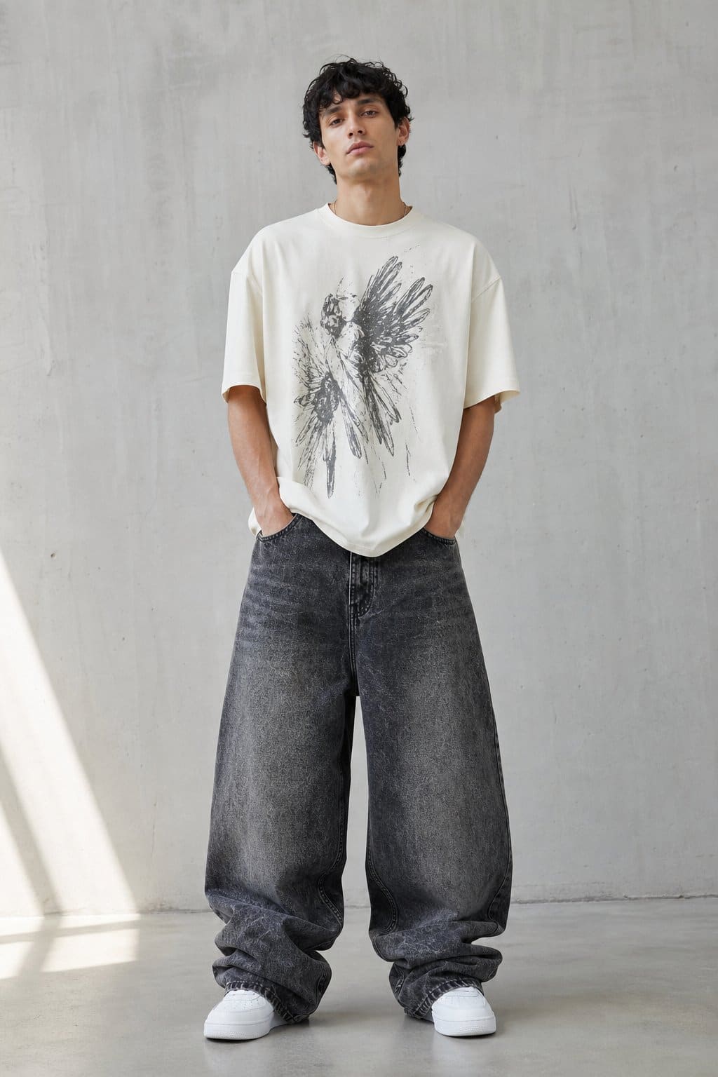 Charcoal Acid Ultra Baggy Jeans