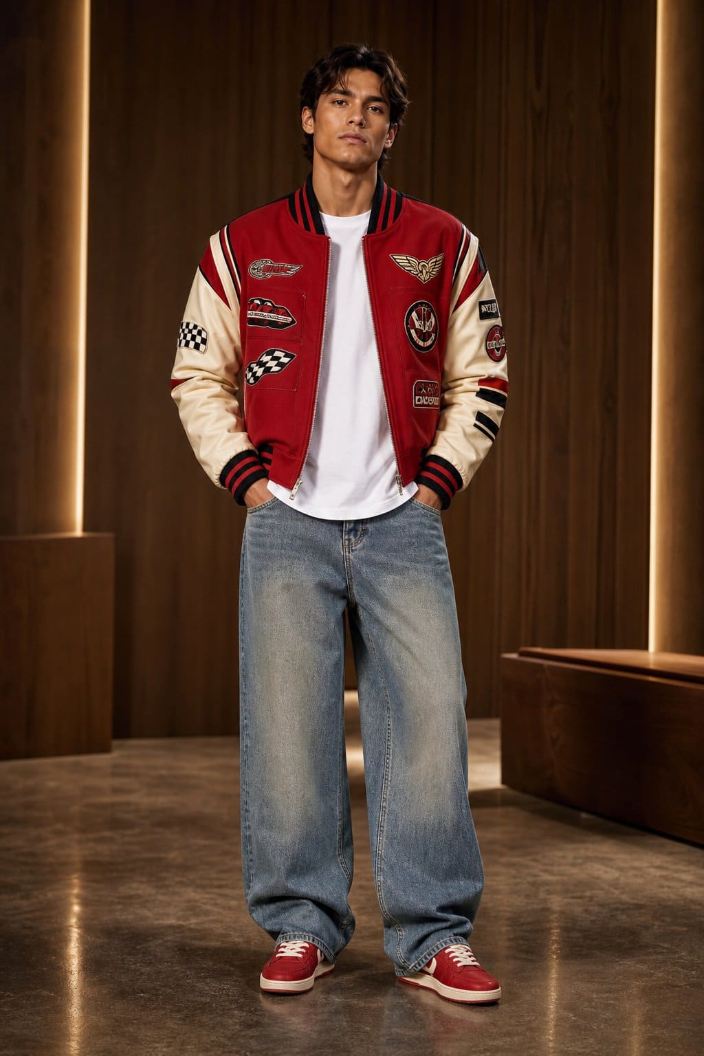 Crimson Varsity Racing Jacket